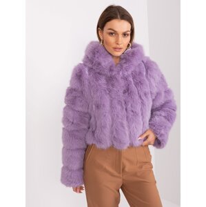 Light purple mid-season jacket with hooks and eyelets