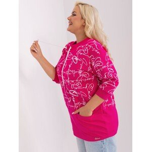 Fuchsia women's plus blouse with 3/4 sleeves