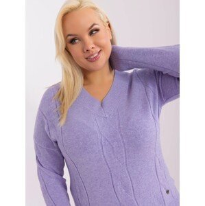 Light purple women's plus size neckline sweater