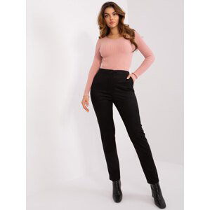 Black high-waisted fabric trousers