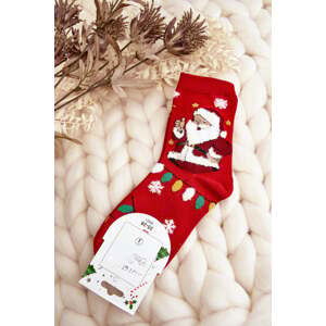 Women's socks with Santa Claus Red