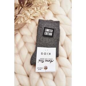 Children's smooth socks with patch, grey