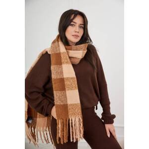 6073 Women's camel scarf + beige