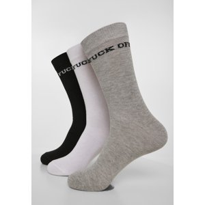 Fuck Off Socks 3-Pack Black/Grey/White