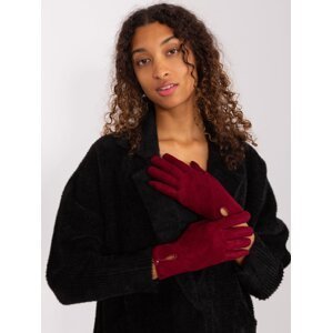 Burgundy women's gloves with insulation