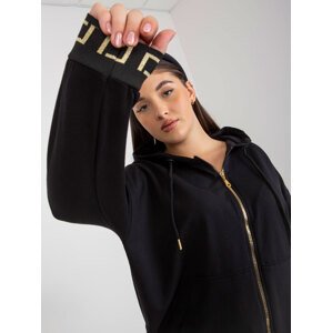 Black Plus Size Zipper Sweatshirt