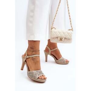 Embellished D&A Gold high-heeled sandals