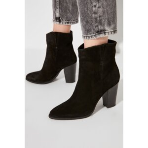 Trendyol Genuine Leather Black Suede Women's Boots & Bootie