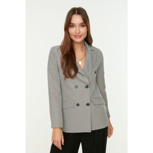 Trendyol Gray Regular Lined Buttoned Woven Blazer Jacket