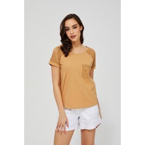 T-shirt with lace Moodo - beige
