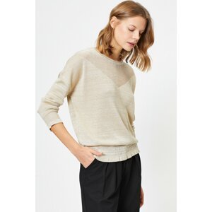 Koton Knitted Detailed All-Square Sleeves Glittery Knitwear Sweater.