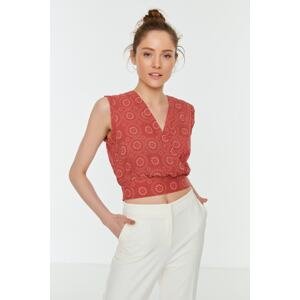 Trendyol Tile Tied Double Breasted Blouse