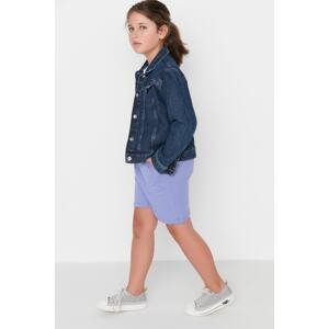Trendyol Lilac Basic Girls' Knitted Shorts with Pocket &; Bermuda