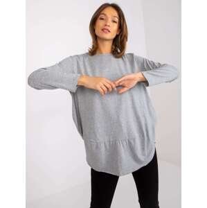 Grey melange cotton blouse Renata