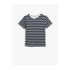 Koton Striped Short Sleeve T-Shirt Crew Neck Cotton