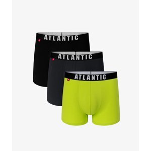 Men's Boxer Shorts ATLANTIC 3Pack - Black, Graphite, Lime