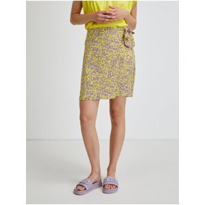 Purple-yellow patterned wrap skirt Noisy May Clara - Women