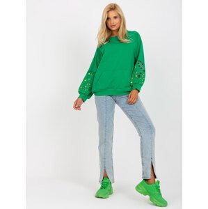 Green hoodie with embroidery RUE PARIS