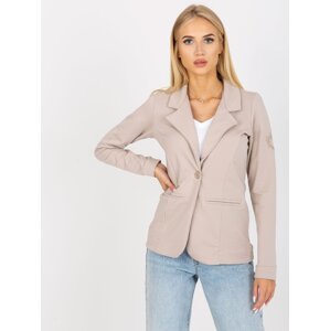 Women's beige cotton jacket with OH BELLA fastening