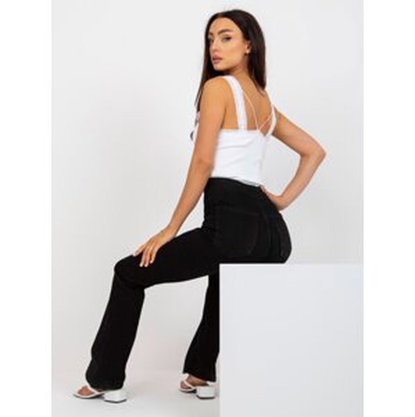 White waisted basic top with stripes from RUE PARIS