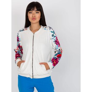 White velour bomber sweatshirt with print RUE PARIS