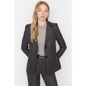 Trendyol Gray Jacket with Woven Buttons