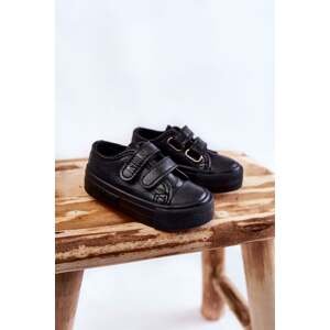 Kids leather Velcro sneakers BIG STAR KK374090 Black