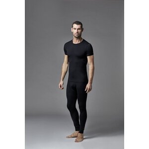 Dagi Men's Black Crew Neck Short Sleeve Thermal Underwear Single Top