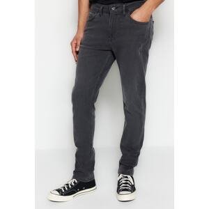 Trendyol Anthracite Rake Destroyed Skinny Fit Stretch Fabric Jeans Denim Trousers