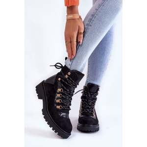 Women's insulated boots for lacing black Jesse