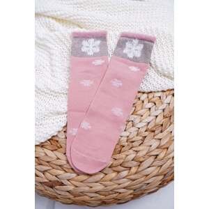 Women's Socks Warm Pink with Snowflake