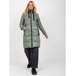 Khaki dámska zimná bunda s kapucňou SUBLEVEL