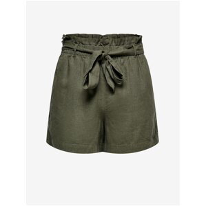 Linen Khaki Shorts JDY Say - Women's