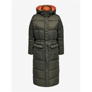 Khaki Dámsky Prešívaný Zimný Kabát s kapucňou IBA Puk - Ženy