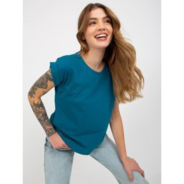 Cotton Women's Navy Basic T-Shirt Revolution