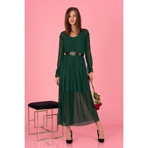 Tmavozelené Mariedam šaty + opasok GRAETIS! tmavo zelená
