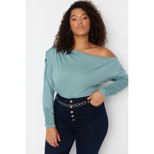 Trendyol Curve green Knitted Blouse