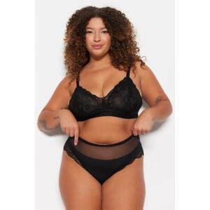 Trendyol Curve Black Plain Mesh Hipster Panties