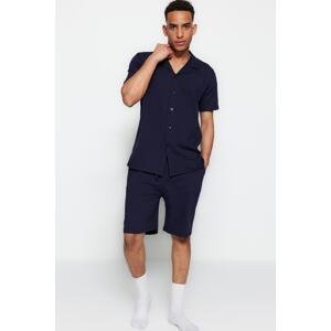 Trendyol Navy Blue Unisex Regular Fit Pique Pajamas Set