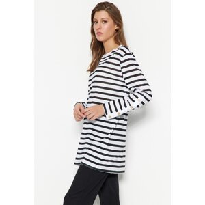 Trendyol Black Striped Stone Detailed Knitted Tunic