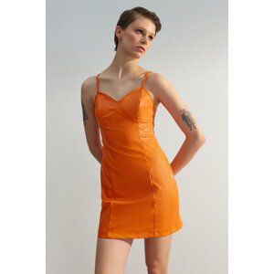 Trendyol Orange Mini Woven Piping Detailed Woven Dress