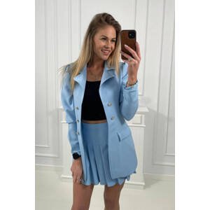 Elegant set of jackets with a skirt of blue color