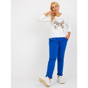 Dark blue plus size sweatpants with pockets from Savage