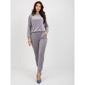 Grey velour set with trousers by Brenda RUE PARIS