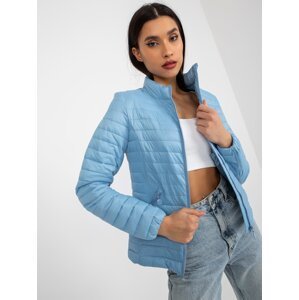 Light blue intermediate quilted jacket with pockets