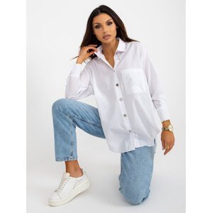 White oversized button-down shirt