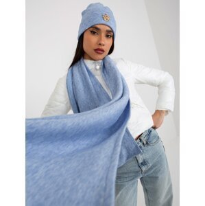 Light blue winter set with hat and scarf