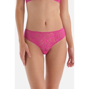 Dagi Ruched Brazillian with Fuchsia Stripe Detail