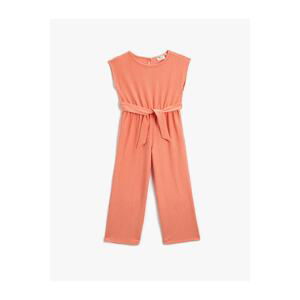 Koton Belt Detailed Overalls, Wide Legs, Sleeveless.