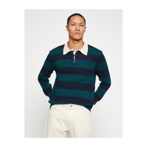 Koton Basic Knitwear Sweater Polo Neck Button Detailed
